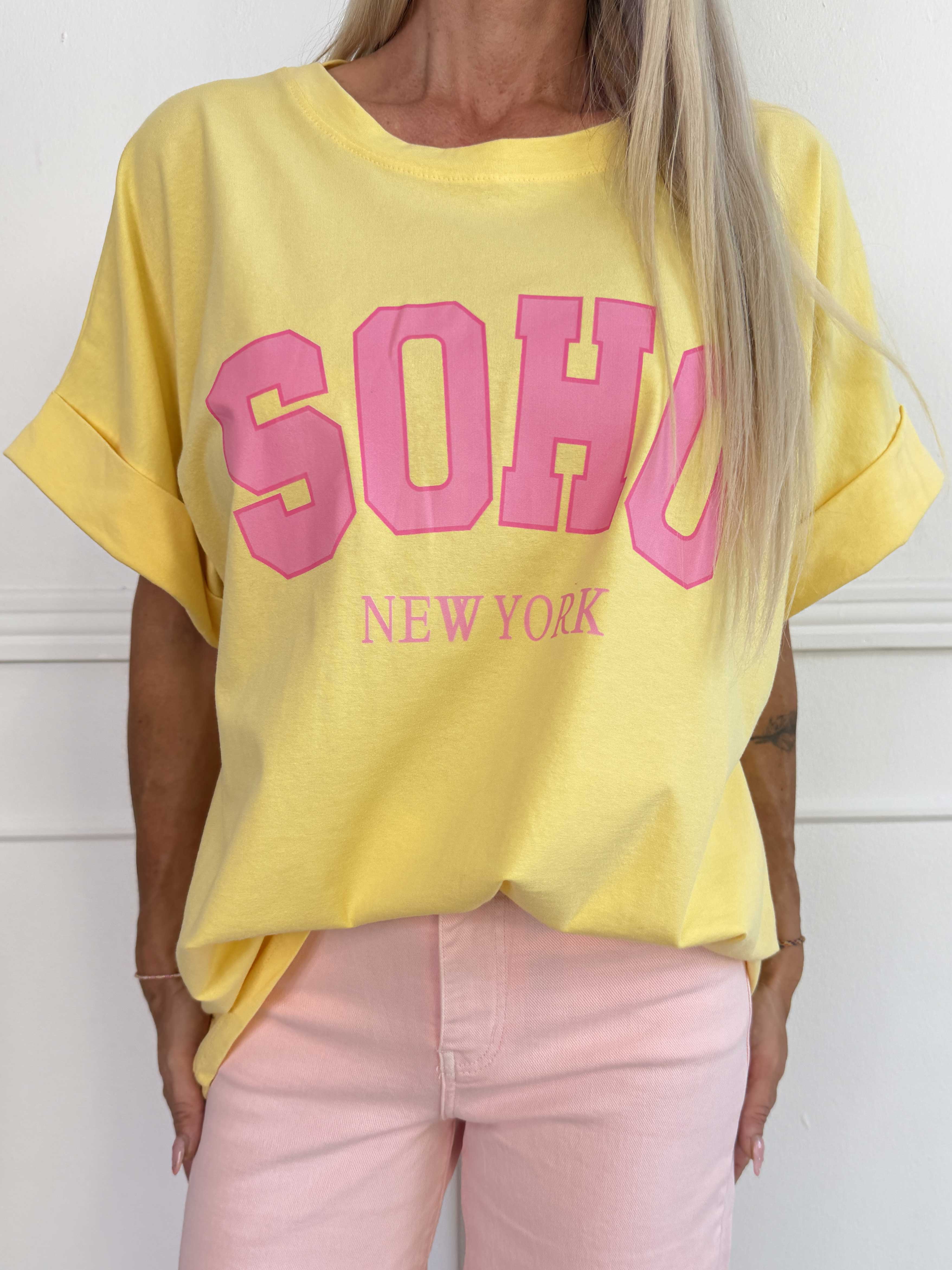 Leni - Oversized t-shirt med SOHO New York stående på brystet